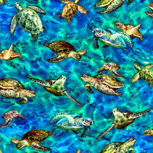 Load image into Gallery viewer, Nautical Medical Scrub Top OCEAN SEA TURTLES Unisex Style for Men & Women