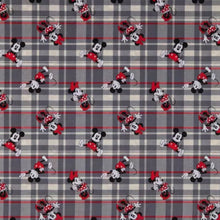 Load image into Gallery viewer, Mickey Mouse & Minnie Mouse Plaid Medical Scrub Top Circle Black Unisex Style for Men & Women