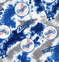 Load image into Gallery viewer, Los Angeles LA Dodgers Baseball Tie Dye Fabric Unisex Medical Surgical Scrub Caps Men & Women Tie Back and Bouffant Hat Styles