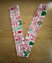 Load image into Gallery viewer, Merry Christmas Greetings Red Green White Fabric Stethoscope sock cover for Medical Professionals