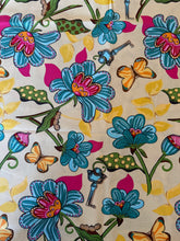Load image into Gallery viewer, FLORAL BIG PRINT BUTTERFLIES FLOWERS KEY GOLD Medical Scrub Top Unisex Style for Men & Women