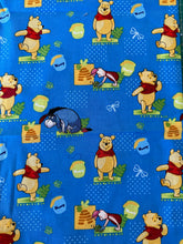 Load image into Gallery viewer, CLASSIC WINNIE THE POOH CHARACTERS BLUE Medical Surgical Scrub Caps Men & Women Tie Back Bouffant Hat Styles