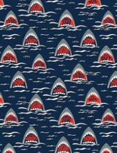 Load image into Gallery viewer, SHARK TEETH Fabric Unisex Medical Surgical Scrub Caps Men & Women Tie Back and Bouffant Hat Styles