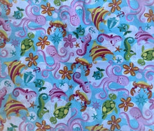 Load image into Gallery viewer, NAUTICAL Under the Sea Fish, Octopus, Sea Turtles Sea Horse INSPIRED Unisex Medical Surgical Scrub Caps Men & Women Tie Back Bouffant Hat Styles