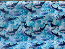 Load image into Gallery viewer, Nautical Alot of Flipping Dolphins Unisex Medical Surgical Scrub Caps Men & Women Tie Back and Bouffant Hat Styles