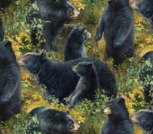 Load image into Gallery viewer, Black Bears in Nature Fabric Unisex Medical Surgical Scrub Caps Men & Women Tie Back and Bouffant Hat Styles