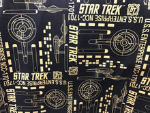 Load image into Gallery viewer, Star Trek USS Enterprise black gold Fabric Unisex Medical Surgical Scrub Caps Men & Women Tie Back and Bouffant Hat Styles
