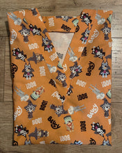 Load image into Gallery viewer, HALLOWEEN BOO! BLUEY & BINGO Cartoon Medical Scrub Top Unisex Style for Men & Women