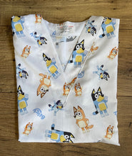 Load image into Gallery viewer, BLUEY & BINGO Cartoon Medical Scrub Top Unisex Style for Men & Women
