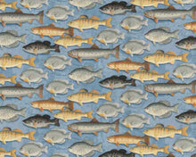 Load image into Gallery viewer, Fish Variety Blue Medical Scrub Top Unisex Style for Men & Women