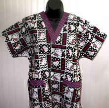 Load image into Gallery viewer, Size Small HELLO KITTY two tone with Black white chevron back Unisex Style Shirt for Men & Women *IN STOCK *READY TO SHIP