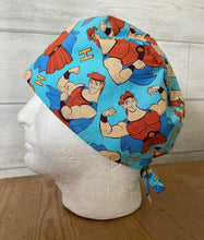 Load image into Gallery viewer, Hercules Greek God Unisex Medical Surgical Scrub Caps Men & Women Tie Back and Bouffant Hat Styles
