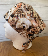 Load image into Gallery viewer, Dog Breeds Packed Fabric Unisex Medical Surgical Scrub Caps Men & Women Tie Back and Bouffant Hat Styles