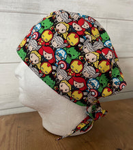 Load image into Gallery viewer, KAWAII Superheroes Characters Unisex Medical Surgical Scrub Caps Men & Women Tie Back and Bouffant Hat Styles