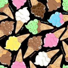 Load image into Gallery viewer, ICE CREAM CONES Fabric Unisex Medical Surgical Scrub Caps Men & Women Tie Back and Bouffant Hat Styles