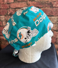 Load image into Gallery viewer, MIAMI DOLPHINS FOOTBALL Unisex Medical Surgical Scrub Caps Men & Women Tie Back and Bouffant Hat Styles