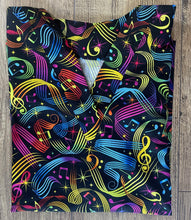 Load image into Gallery viewer, Musical Notes Medical Scrub Top Unisex Style for Men & Women