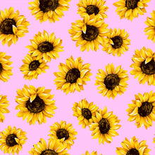 Load image into Gallery viewer, Sunflower Flower on Pink Medical Scrub Top Floral Fabric Unisex Relaxed Style for Men & Women