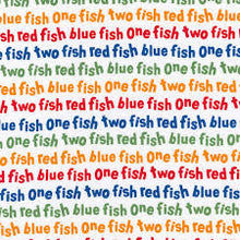 Load image into Gallery viewer, Dr. Seuss One Fish Two Fish Fabric Unisex Medical Surgical Scrub Caps Men & Women Tie Back and Bouffant Hat Styles