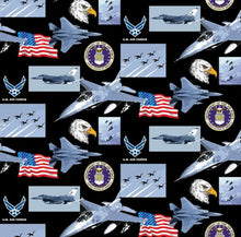 Load image into Gallery viewer, US Military Branch USAF Air Force Fabric Unisex Medical Surgical Scrub Caps Men & Women Tie Back and Bouffant Hat Styles