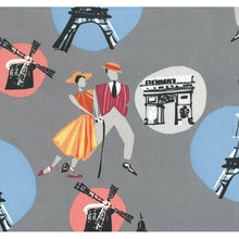 Load image into Gallery viewer, Medical Scrub Top Americans in Paris Eiffel Tower Le Moulin Blute-Fin Windmill Unisex Style for Men & Women