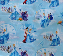 Load image into Gallery viewer, Cinderella at the Ball Blue Fabric Unisex Medical Surgical Scrub Caps Men & Women Tie Back and Bouffant Hat Styles
