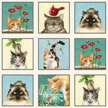 Load image into Gallery viewer, Medical Scrub Top Silly & Curious Cat Selfies Framed Unisex Style Scrub Shirt for Men & Women