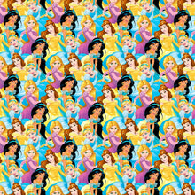 Load image into Gallery viewer, Princesses Cinderella Belle Rapunzel Jasmine Fabric Unisex Medical Surgical Scrub Caps Men & Women Tie Back and Bouffant Hat Styles