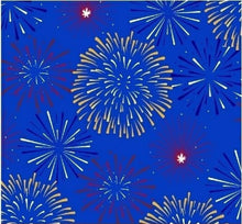Load image into Gallery viewer, Patriotic Fireworks Red White Blue Yellow Fabric Unisex Medical Surgical Scrub Caps Men & Women Tie Back and Bouffant Hat Styles