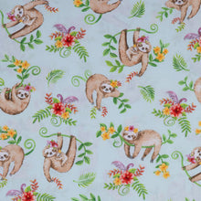 Load image into Gallery viewer, Medical Scrub Top Hawaiian Sloth Relaxed Fit Unisex Style Scrub Shirt for Men & Women