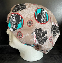 Load image into Gallery viewer, Pirates of the Caribbean Jack Sparrow Black Pearl Fabric Unisex Medical Surgical Scrub Caps Men & Women Tie Back and Bouffant Hat Styles