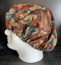Load image into Gallery viewer, Gecko Lizard Brown Fabric Unisex Medical Surgical Scrub Caps Men & Women Tie Back and Bouffant Hat Styles