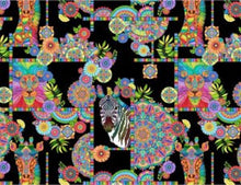 Load image into Gallery viewer, Safari Animals Bright Floral Medallion Zebra Lion Giraffe Medical Scrub Top Unisex Style Shirt for Men & Women