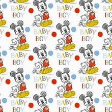 Load image into Gallery viewer, Mickey Mouse Oh Boy Baby Boy Nursery Fabric Unisex Medical Surgical Scrub Caps Men & Women Tie Back and Bouffant Hat Styles