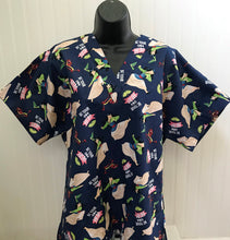 Load image into Gallery viewer, Mulan Medical Scrub Top Be Your Own Hero Blue Unisex Style for Men & Women