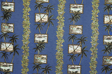 Load image into Gallery viewer, Hawaiian Tropical Palm Trees Framed Blue Fabric Nurse Medical Scrub Top Unisex Style for Men & Women