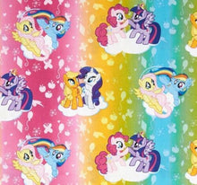 Load image into Gallery viewer, Cartoon Pony Horse Cartoon Ombre Rainbow Colors Fabric Unisex Medical Surgical Scrub Caps Men & Women Tie Back and Bouffant Hat Styles