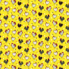 Load image into Gallery viewer, Country Roosters White & Black on Yellow Fabric Unisex Medical Surgical Scrub Caps Men & Women Tie Back and Bouffant Hat Styles