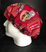 Load image into Gallery viewer, SF 49ERS FOOTBALL Unisex Medical Surgical Scrub Caps Men & Women Tie Back and Bouffant Hat Styles