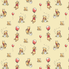 Load image into Gallery viewer, Winnie the Pooh Hunny Pot Red Balloon Yellow Fabric Unisex Medical Surgical Scrub Caps Men & Women Tie Back and Bouffant Hat Styles