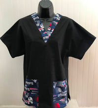 Load image into Gallery viewer, Size Small Solid Navy Blue New England Patriots Scrub Top Unisex Style Shirt for Men & Women *IN STOCK *READY TO SHIP
