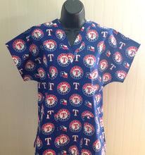 Load image into Gallery viewer, Size Medium Texans Rangers Baseball Scrub Top Unisex Style Shirt for Men & Women *IN STOCK *READY TO SHIP