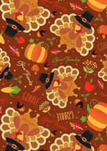 Load image into Gallery viewer, Variety of Thanksgiving Themed Fabrics Medical Surgical Scrub Caps Unisex Men & Women Tie Back and Bouffant Style Hats