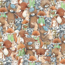 Load image into Gallery viewer, Woodland Forest Animals Packed Nurse Medical Scrub Top Unisex Style for Men & Women