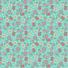 Load image into Gallery viewer, Floral Flowers on Green Teal Fabric Medical Scrub Top Unisex Generic Relaxed Style for Men & Women