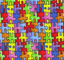 Load image into Gallery viewer, Autism Puzzle Piece Fabric Unisex Medical Surgical Scrub Caps Men & Women Tie Back and Bouffant Hat Styles