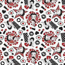 Load image into Gallery viewer, Sassy Betty Boop Cartoon Hearts White Red Black Unisex Stethoscope sock cover for Medical Professionals