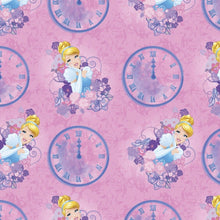 Load image into Gallery viewer, Cinderella Clock Strikes Midnight Pink Fabric Unisex Medical Surgical Scrub Caps Men & Women Tie Back and Bouffant Hat Styles