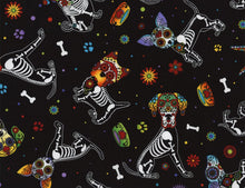 Load image into Gallery viewer, Day of the Dead Dogs Medical Scrub Top Candy Skull Skeletons Unisex Style for Men & Women