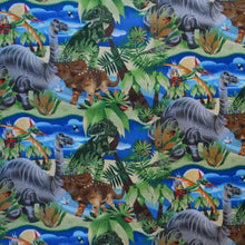 Load image into Gallery viewer, Bright Colorful Prehistoric Dinosaurs Fabric Nurse Medical Scrub Top Unisex Style for Men & Women